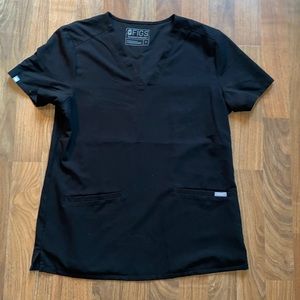 FIGS Black Casma Scrub Top